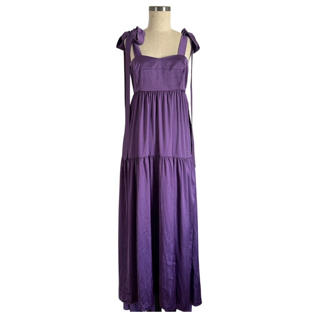 Perrin + Co lavender tie shoulder maxi dress - size M